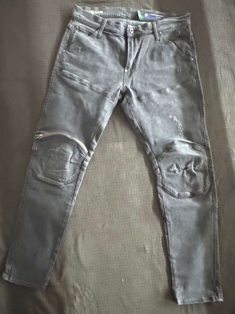G-Star 5620 3D Zip Knee jeans in faded black size 35x32
